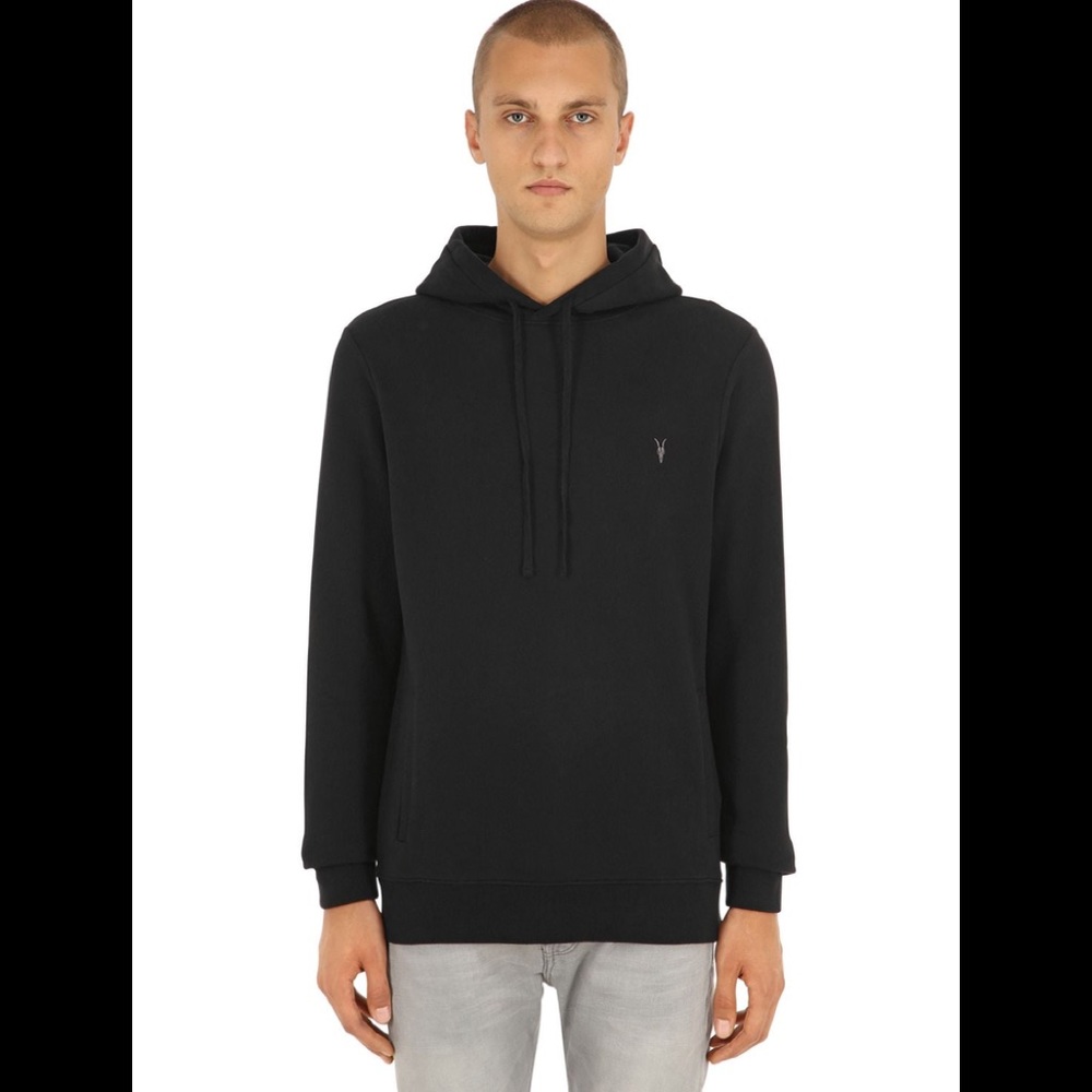Allsaints Ramskull Logo Hoodie Black